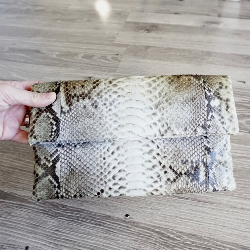 Snakeskin clutch